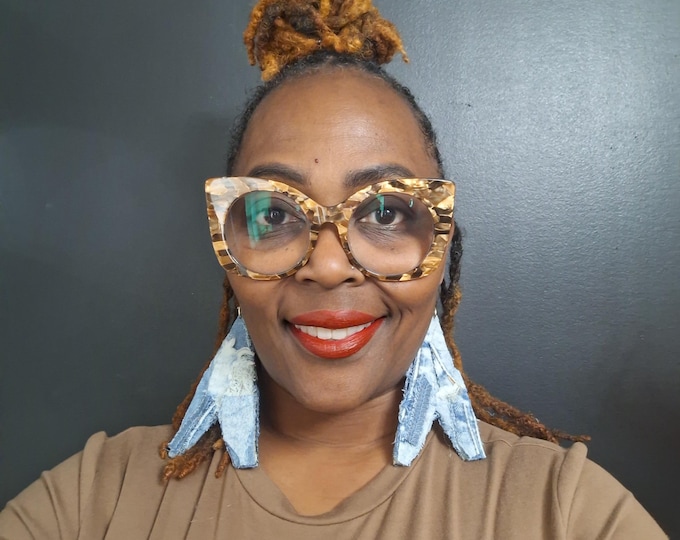 Handmade African Inspired Sculptured Earrings: Lime Green Cowrie Geometric Design