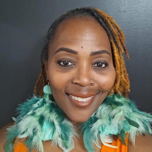 Green Feather Tassel Earrings: Handmade Statement Dangle Earrings