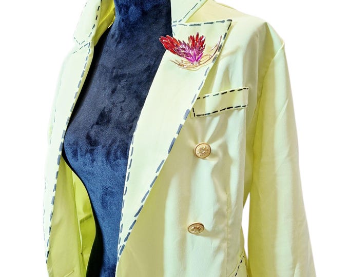 Upcycled Polkadot Patchwork Blazer - denim mixed Upcycled light weight blazer
