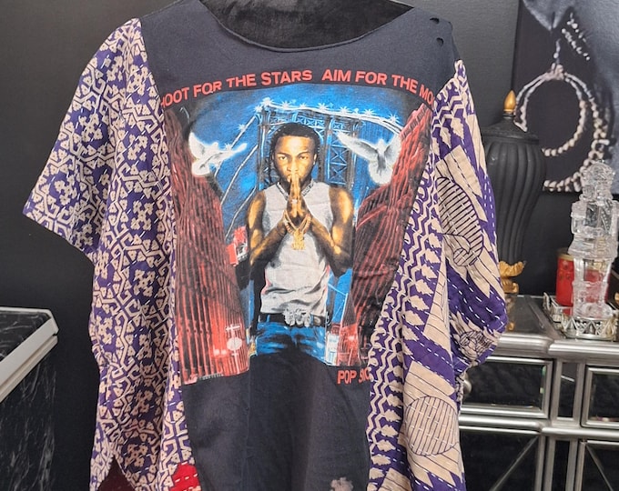 Upcycled KANTHA Band Tee: Upcycled tshirt