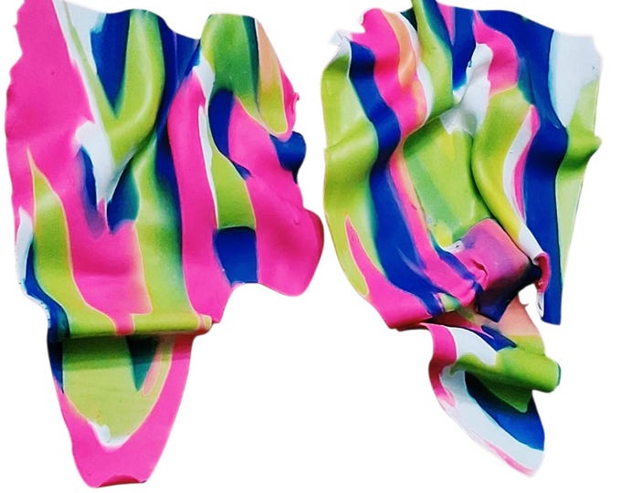 Ovesized Abstract Polymer Clay Rainbow Matte Earrings, Polymer Clay Earrings, Clay Earrings, Statement Earrings, Bold Earrings