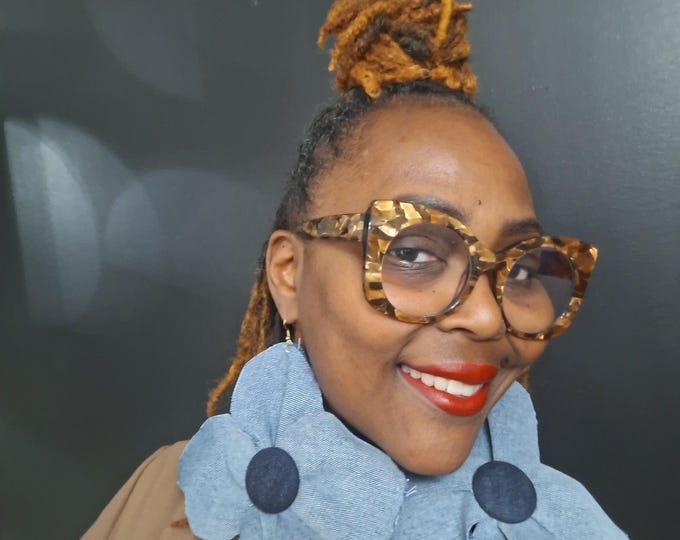 Sculptured Denim Statement Earrings: Mixed denim Print, Geometric, Lightweight