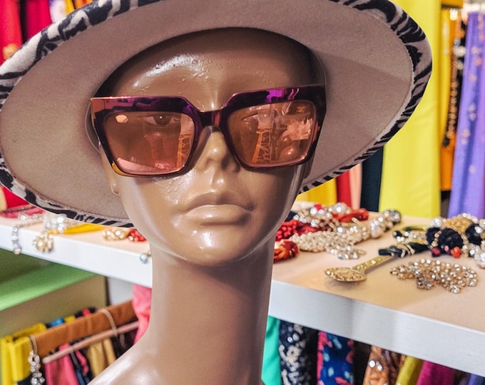 Karl Lagerfeld Wine Red Mirror Square Sunglasses