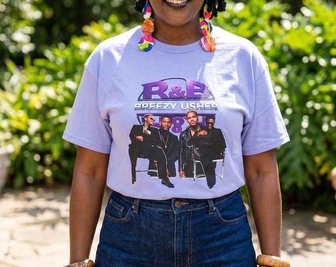 Chris Brown & Usher Raymond concert T-shirt, Lavender Purple Concert t-shirt