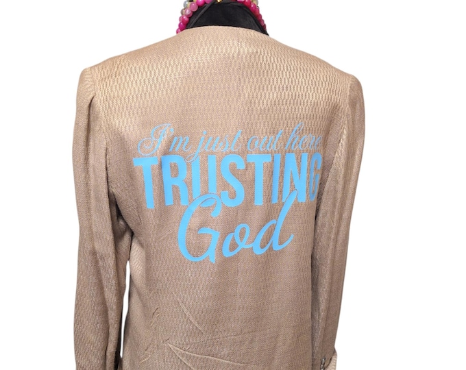 Denim distressed Betty Boop upcycled blazer: patchwork blazer