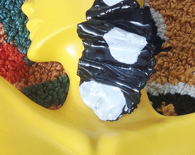 Handmade Polka Dot Print Statement Earrings:  Polymer Clay Earrings.