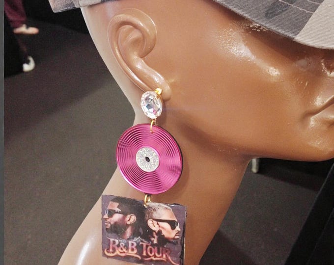 Chris Brown & Usher Raymond Statement Earrings, Concert dangle earring