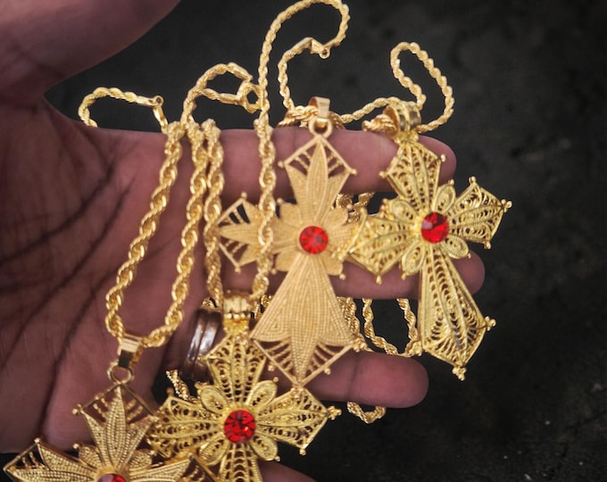 Gold 24k plated Cross pendant necklace