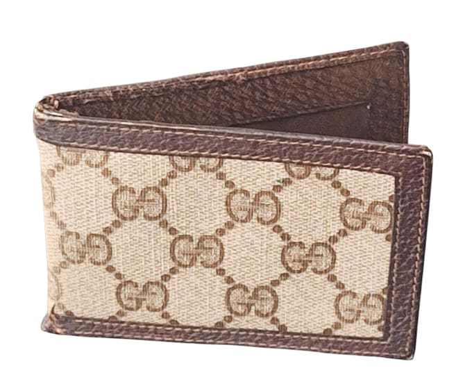 Authentic Vintage GG Canvas Bifold Wallet with Flaws