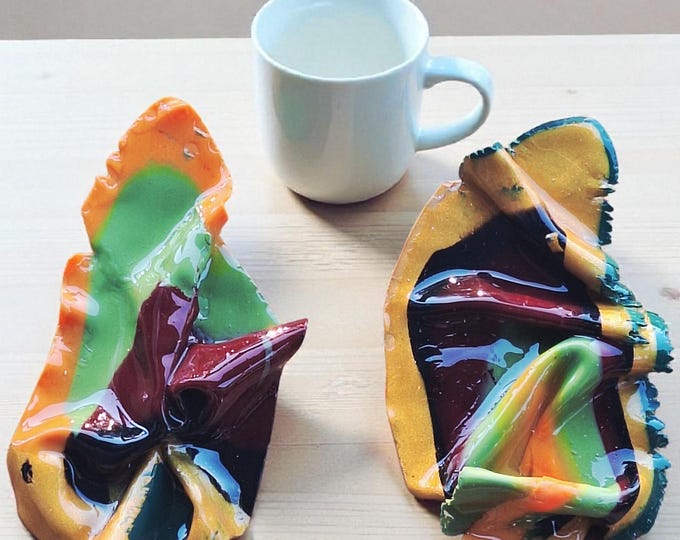 Striped Polymer Clay Statement Earrings: Hand-Sculpted Bold Design