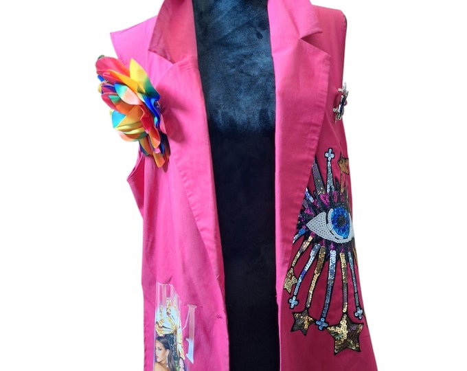 Upcycled Rihianna Patchwork Blazer - denim mixed Upcycled vest