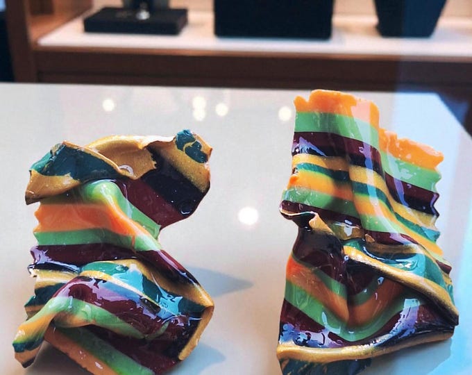 Striped Polymer Clay Statement Earrings: Bold, Lightweight Design