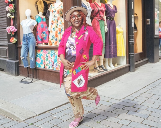 Vintage Upcycled Patchwork Blazer: Women's Size 12