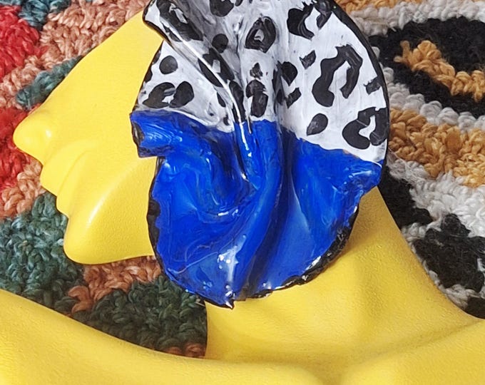 Handmade Animal Print Statement Earrings:  Polymer Clay Earrings.