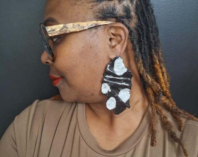 Handmade Polka Dot Clay Earrings: Geometric Statement Jewelry