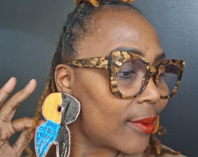Recycled irregular geometric statement earrings