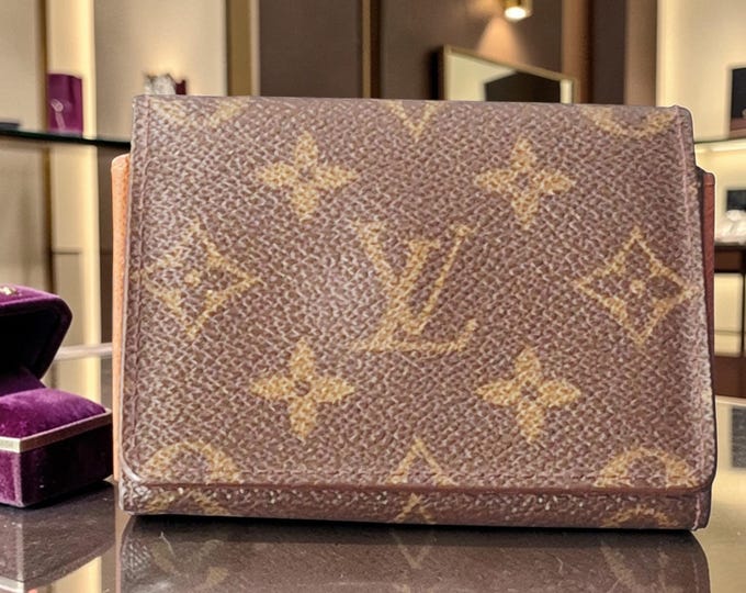 Authentic Vintage Louis Vuitton Monogram Pattern Coated Canvas Card Pouch