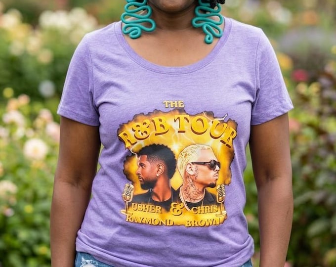 Chris Brown & Usher Raymond concert tshirt, Purple Concert t-shirt