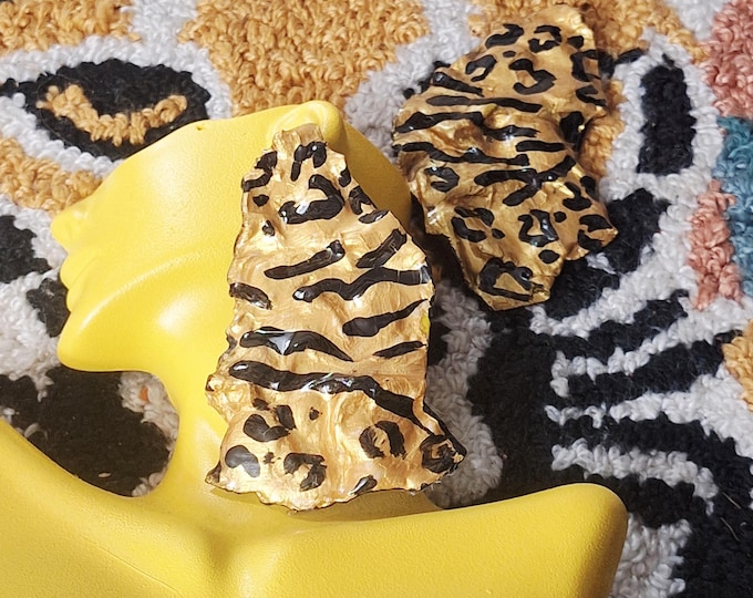 Handmade Animal Print Statement Earrings:  Polymer Clay Earrings.