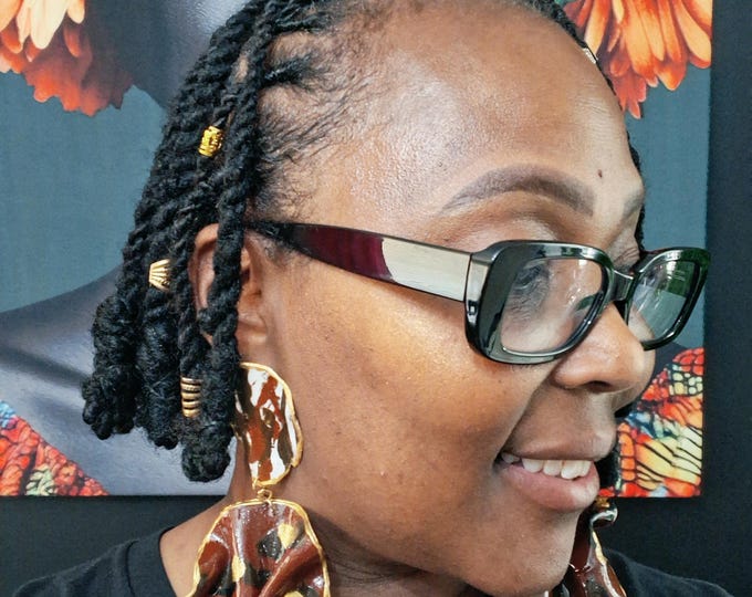 Handmade Leopard Print Clay Statement Earrings: Gold Plated Geometric Dangles