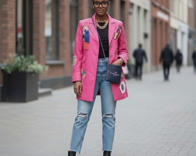 Authentic Preloved Coach Denim New York Denim Jacquard Crossbody Messenger Bag Purse Navy