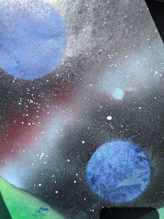 Cosmic Outer Space Spray Paint Art Original Spray Paint Art Etsy