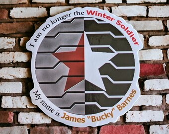 Bucky Barnes Winter Solider Logo Sticker, Captain America Quote Sticker, Water Bottle Sticker, Marvel Gift