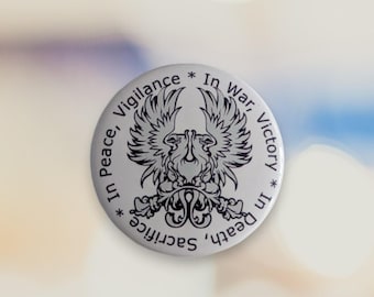 Dragon Age Grey Warden Button, Stylish Gaming Pin, Ideal for Personalizing, Great Gift for RPG Lovers, Gamer Gift for Fans of Dragon Age