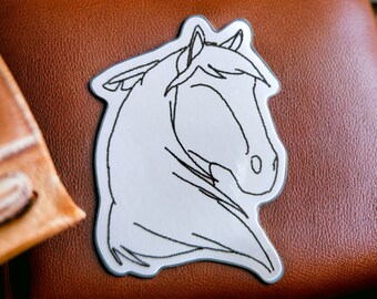 Spirit Stallion of the Cimarron Rain Sticker, Water Bottle / Laptop Sticker, Movie Gift, Minimalist Film Stickers