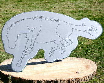 Get Off My Back Sticker, Minimalist Spirit Stallion of the Cimarron design for water bottles and laptops, Movie gift for fans
