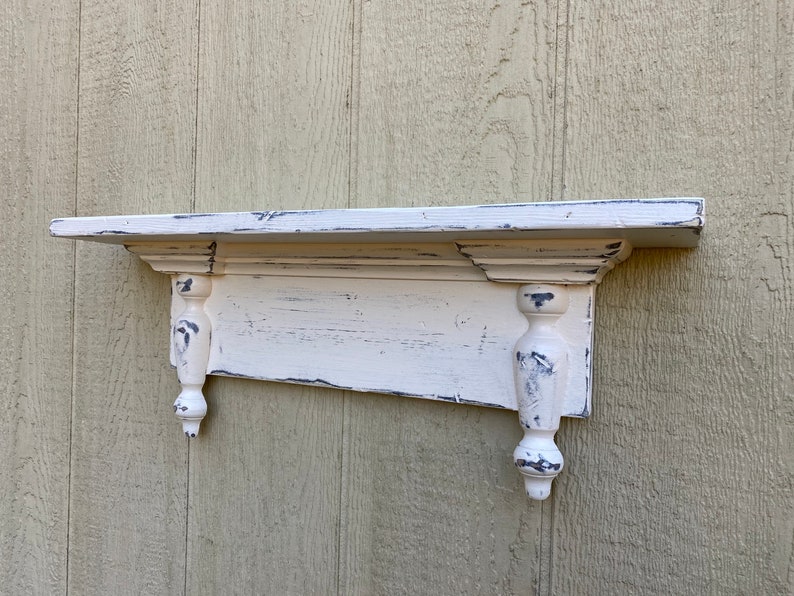 Vintage Replica Spindle Shelf Distressed French Country Etsy