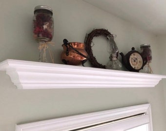 Over Door Shelf - Over Window Shelves - Crown Molding Shelves - Floating Shelf - Display Shelf - Window Shelf - Door Shelf