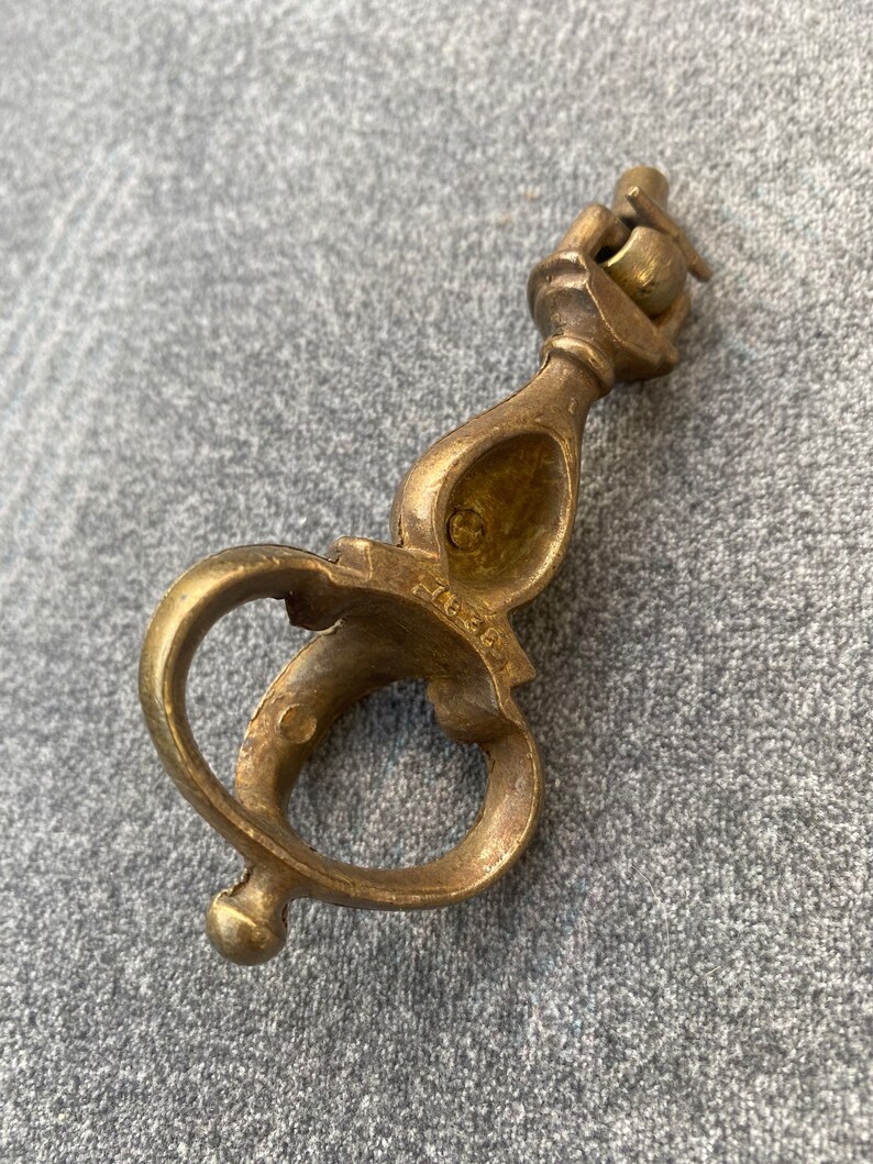 Vintage Brass Drop Pull Brass Knob Brass Hardware Etsy