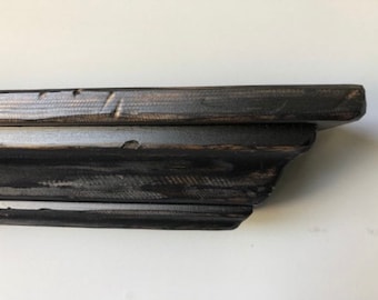 Primitive Farmhouse Crown Molding Shelf - Heavily Distressed Shelf - Primitive Floating Shelf - Mantel - Mantle - Antique Shelf