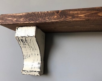 Distressed Shelf with Corbels - Farmhouse Shelf - Rustic Shelf - Primitive Wall Shelf - Mantel - Mantle
