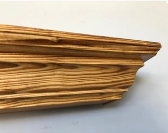 Stained Floating Shelf - Stained Crown Molding Shelf - Wood Floating Shelf- Shelves - Wall Shelf - Mantel - Mantle