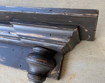 Distressed Farmhouse Shelf - Heavily Distressed Shelf - Primitive Shelf - Mantel - Mantle - Antique Style Shelf