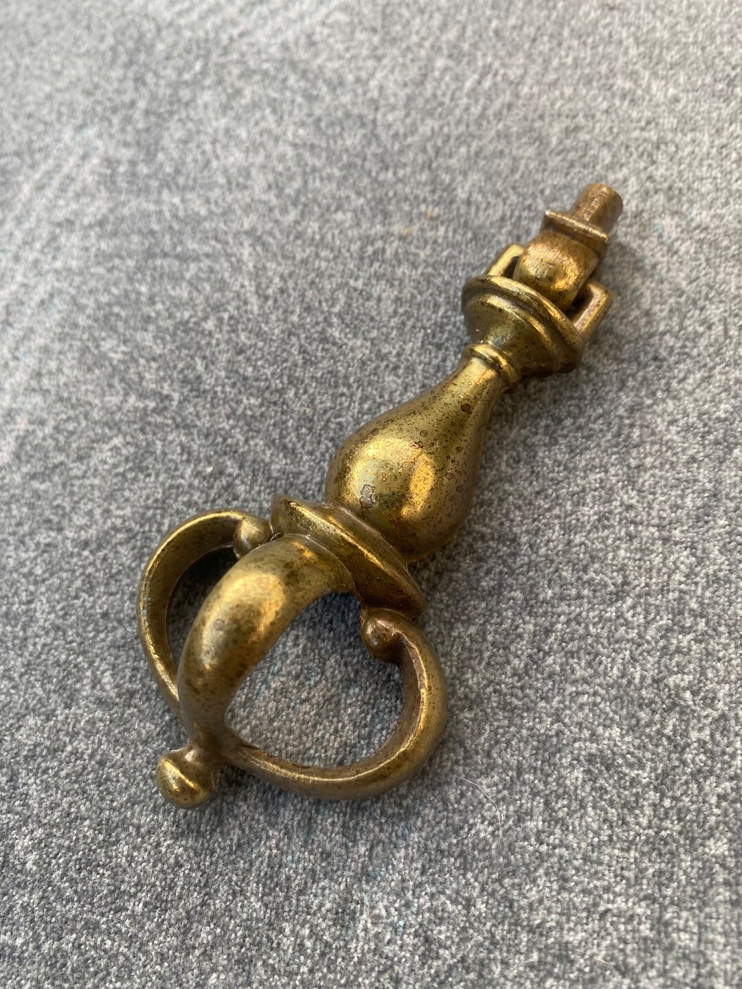 Vintage Brass Drop Pull Brass Knob Brass Hardware Antique Drop