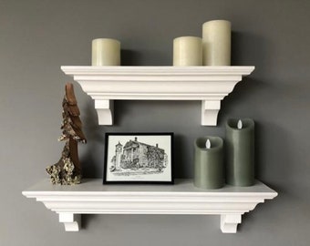 2 Piece Shelf Set - Classic Shelves - Formal Shelves - Floating Shelf - Nursery Shelves - Display Shelves