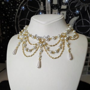 Mermaidcore Bridesmaid Choker, White wedding jewelry, Unique Bridal Jewelry