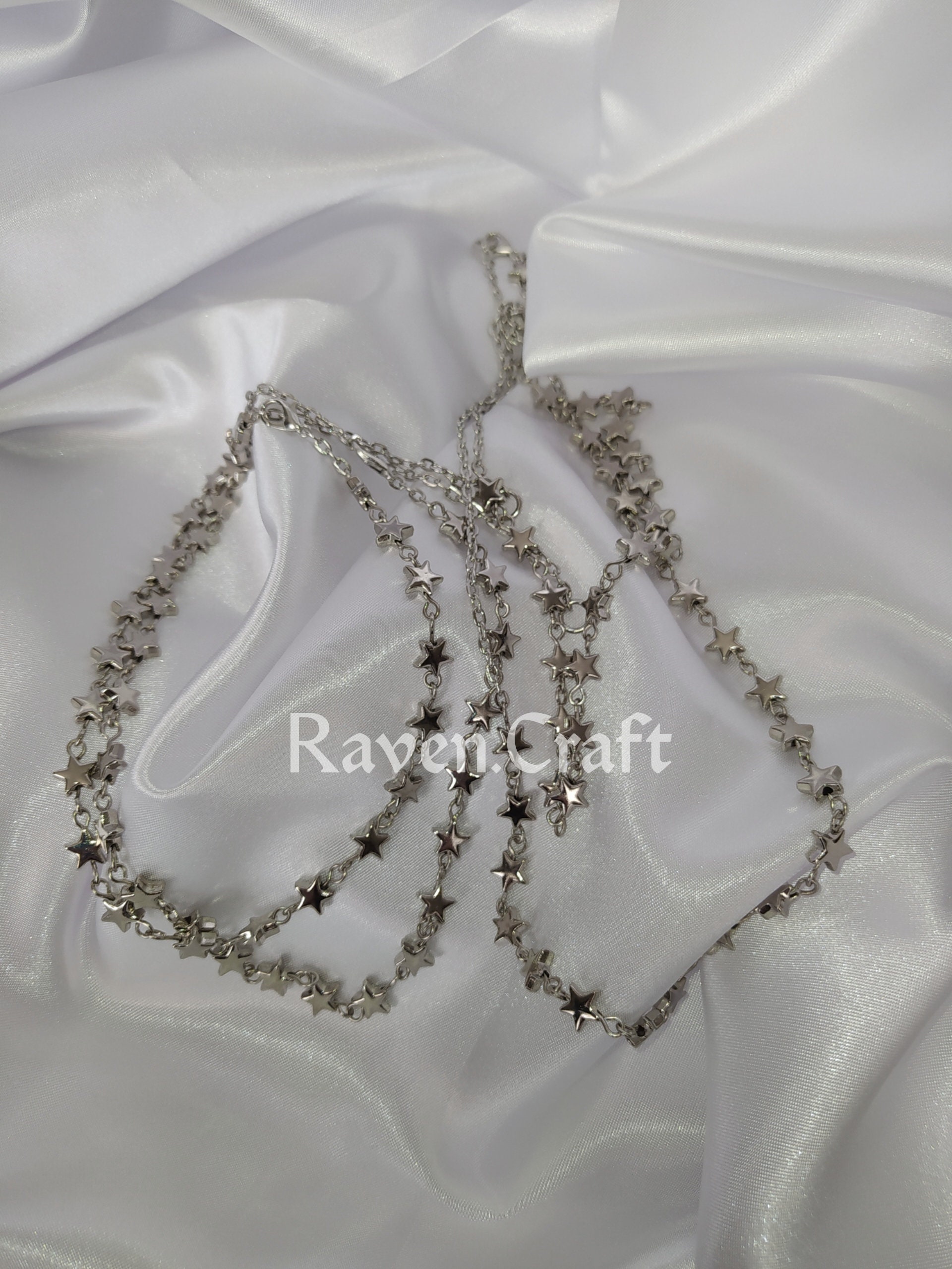 Silver Color Star Necklace, Celestial Minimal Jewelry, Chain Choker. - Etsy