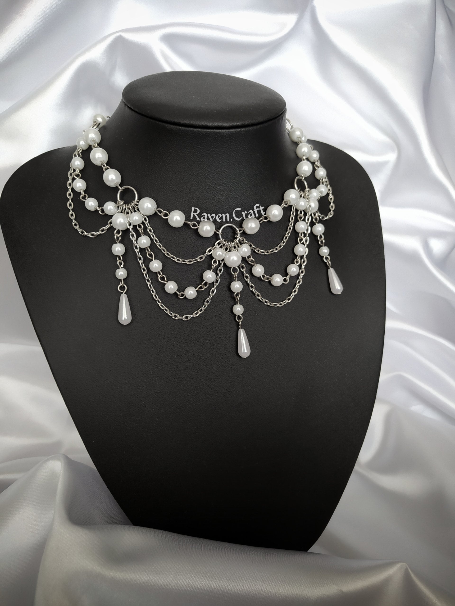 Pearl Necklace, Fairy Aesthetic Victorian Jewelry, Handmade