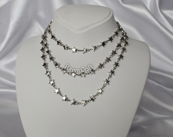 Boho Girocollo A Strati Con Luna E Stelle – Collana Argentea Regolabile Per Donna E Ragazza – Gioiello Vintage - 4