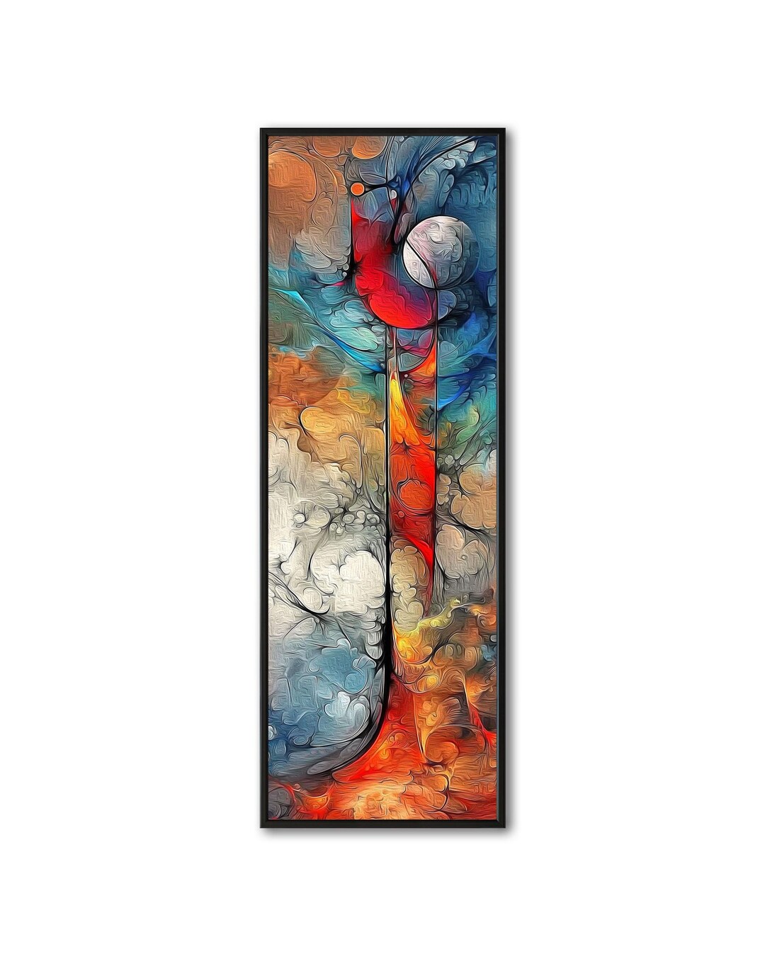 Abstract Colorful Vertical Art Print Surreal Shapes Modern Wall Decor ...