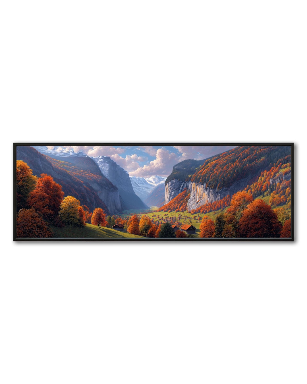 Alpine Valley Landscape, Mountain Wall Art Print, Autumn Swiss Alps - Etsy