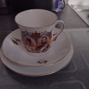 Antique King George Queen Mary Silver Jubilee Trio Commemorative Set