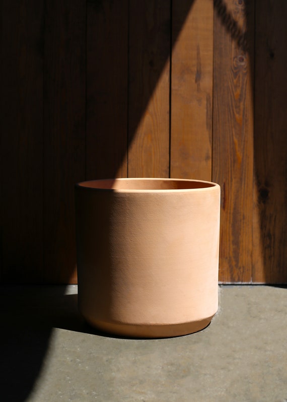 Ceramic Cylinder Pot for Plant Optional Saucer 2022 Natural Terracotta