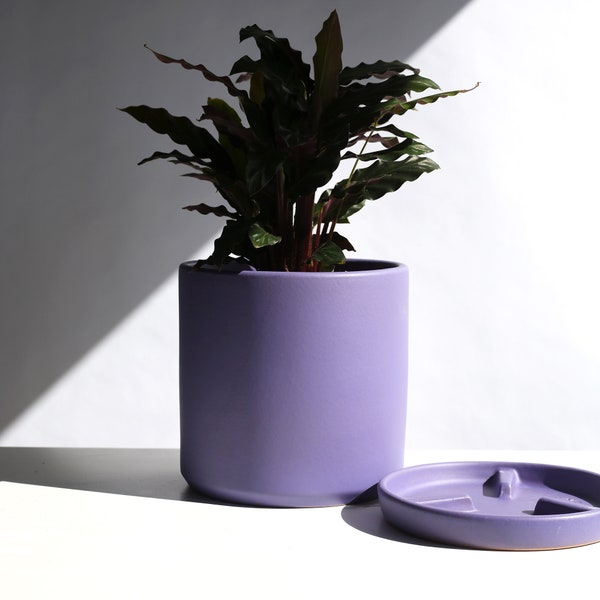 Purple Flower Pot Etsy