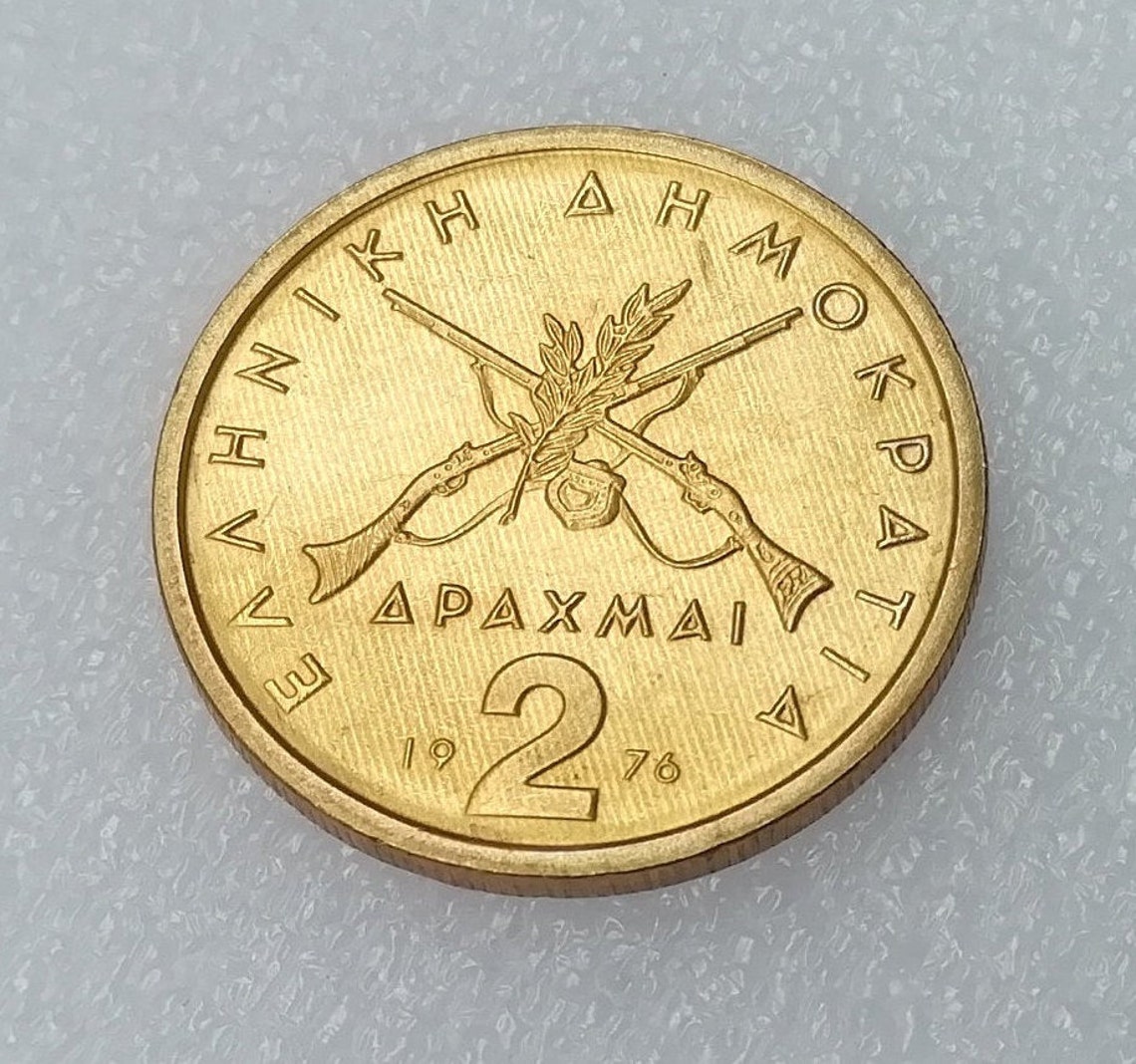Greek Coin 2 Drachma 1976collectibles Coins Vintage Coins Etsy UK