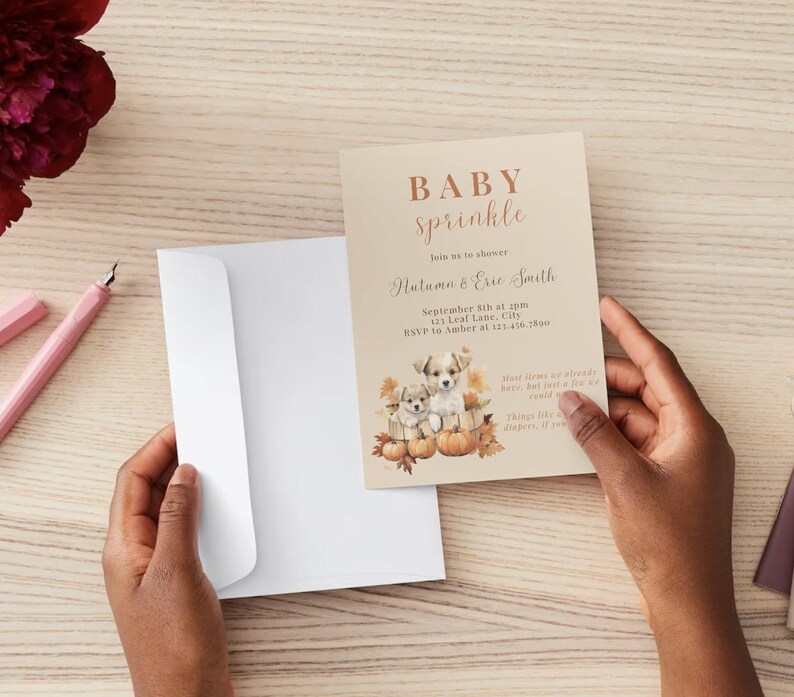 Baby Sprinkle Shower Party Invitation Digital Download Fall Theme ...